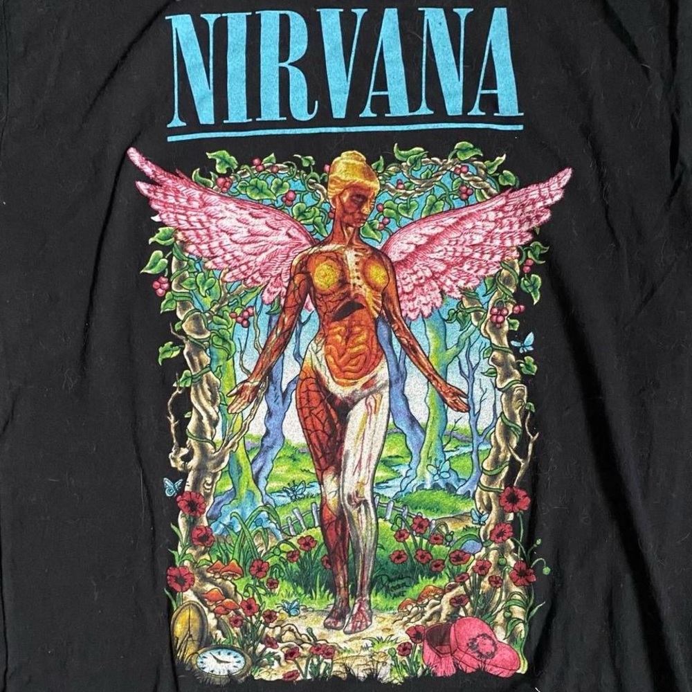 Nirvana In Utero Black Graphic T-Shirt - Picture 3 of 6